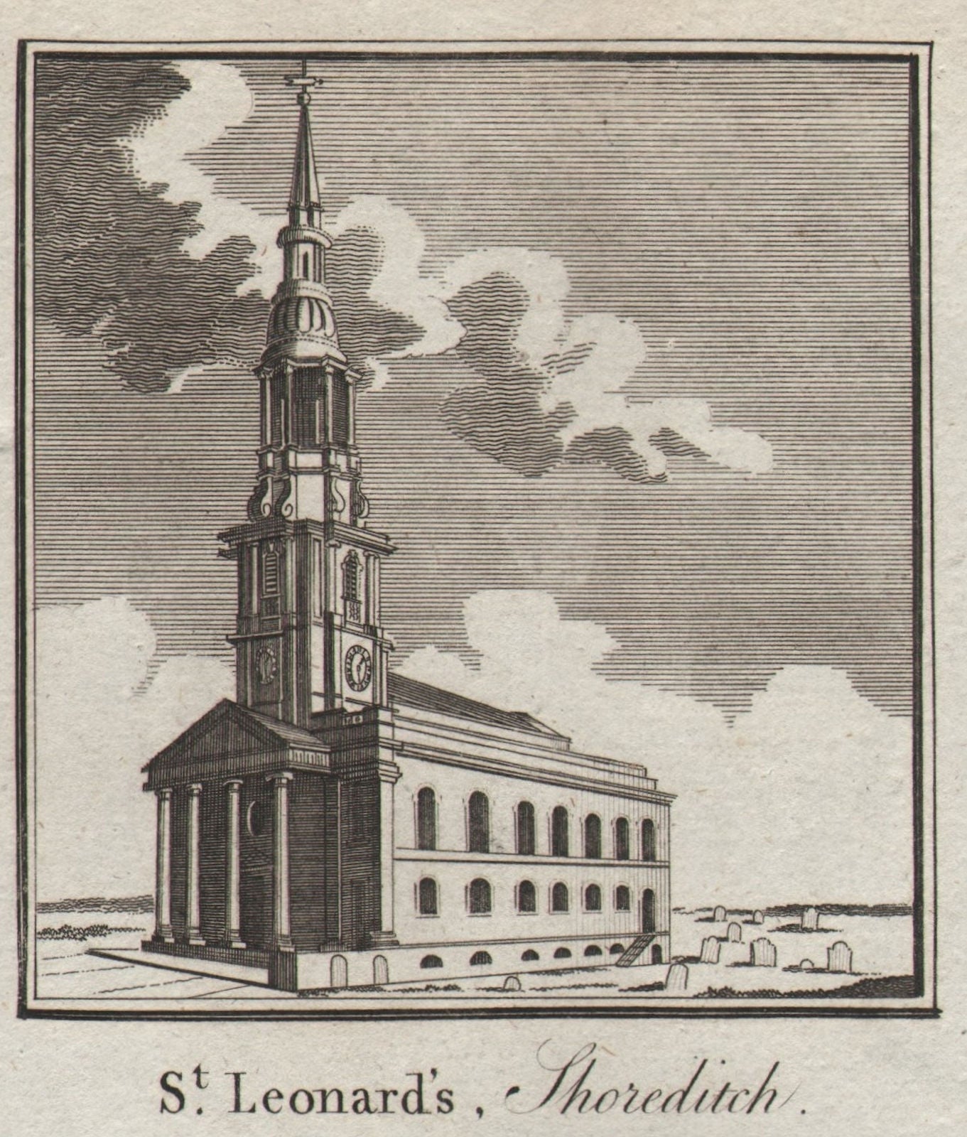 St. Leonard's church, Shoreditch Hackney George Dance Elder SMALL. THORNTON 1784